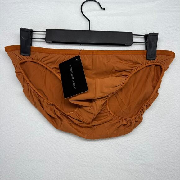 Todd Sanfield Brief Mens Medium Orange Brown Sin Defiant Micro Brief Minimal NEW - Picture 1 of 5